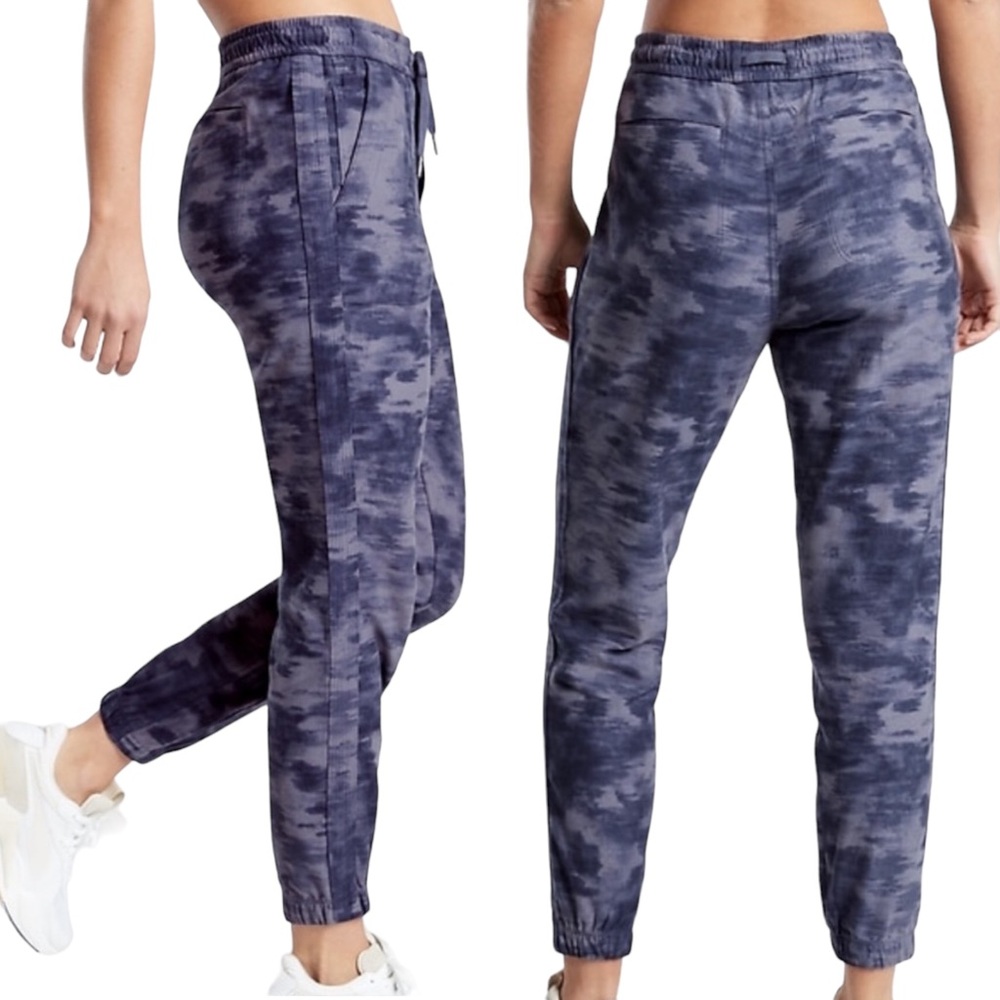 Athleta | Farallon Printed Jogger Navy Blue Indigo Tie Dye Size 10
